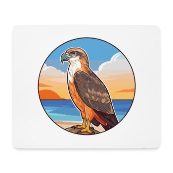 Hawk Watercolor Cartoon Kawaii Clipart Animal - Mouse Pad (horizontal) - white - Front
