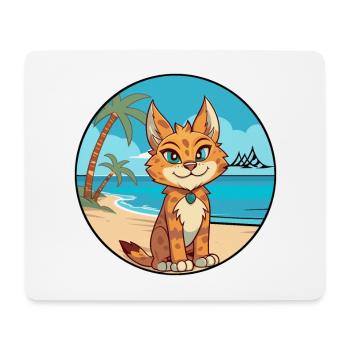 Luchs Aquarell Cartoon Kawaii Clipart Tier - Mousepad (Querformat) - Weiß - Vorne
