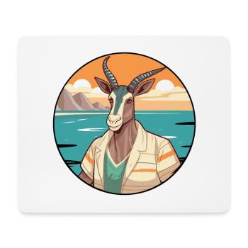 Oryx Aquarelle Dessin Animé Kawaii Clipart Animal - Tapis de souris (format paysage) - blanc - Devant