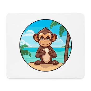 Monkey Watercolor Cartoon Kawaii Clipart Animal - Mouse Pad (horizontal) - white - Front