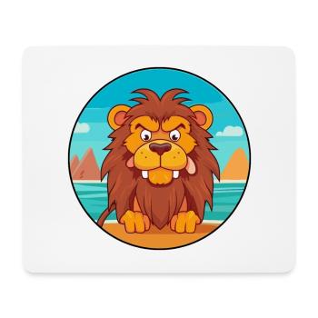 Manticore Aquarelle Dessin Animé Kawaii Clipart Animal - Tapis de souris (format paysage) - blanc - Devant