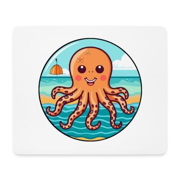 Oktopus Aquarell Cartoon Kawaii Clipart Tier - Mousepad (Querformat) - Weiß - Vorne