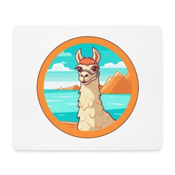 Llama Watercolor Cartoon Kawaii Clipart Animal - Mouse Pad (horizontal) - white - Front