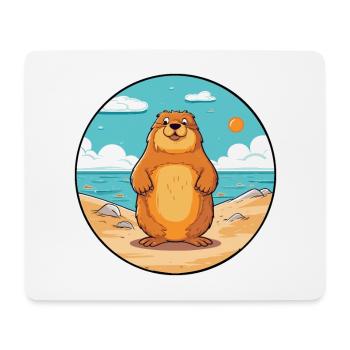 Marmot Watercolor Cartoon Kawaii Clipart Animal - Mouse Pad (horizontal) - white - Front