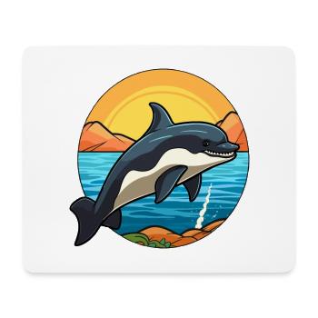 Orca Watercolor Cartoon Kawaii Clipart Animal - Mouse Pad (horizontal) - white - Front