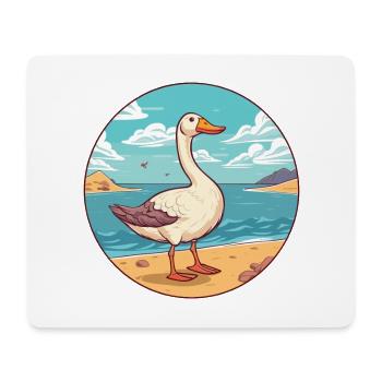 Goose Watercolor Cartoon Kawaii Clipart Animal - Mouse Pad (horizontal) - white - Front