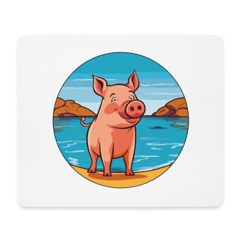 Pig Watercolor Cartoon Kawaii Clipart Animal - Mouse Pad (horizontal) - white - Front