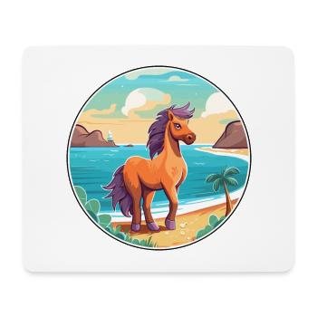 Pony Aquarell Cartoon Kawaii Clipart Tier - Mousepad (Querformat) - Weiß - Vorne