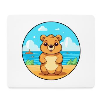 Quokka Watercolor Cartoon Kawaii Clipart Animal - Mouse Pad (horizontal) - white - Front