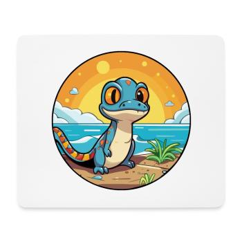 Salamander Watercolor Cartoon Kawaii Clipart Pet - Mouse Pad (horizontal) - white - Front