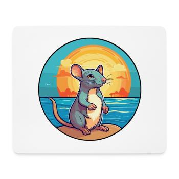 Rat Watercolor Cartoon Kawaii Clipart Animal - Mouse Pad (horizontal) - white - Front