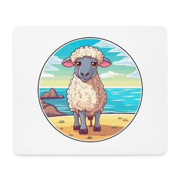 Schaf Aquarell Cartoon Kawaii Clipart Tier - Mousepad (Querformat) - Weiß - Vorne