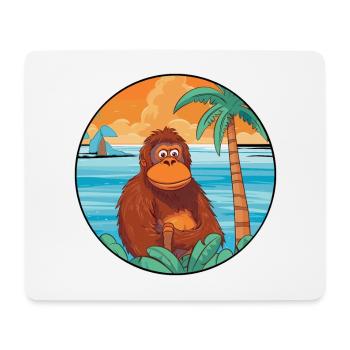 Orang-Utan Aquarell Cartoon Kawaii Clipart Tier - Mousepad (Querformat) - Weiß - Vorne