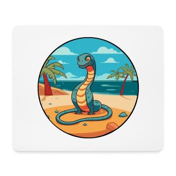 Snake Watercolor Cartoon Kawaii Clipart Animal - Mouse Pad (horizontal) - white - Front