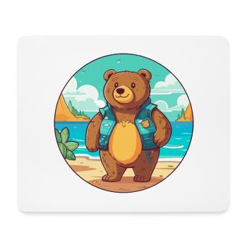 Bear Watercolor Cartoon Kawaii Clipart Animal - Mouse Pad (horizontal) - white - Front