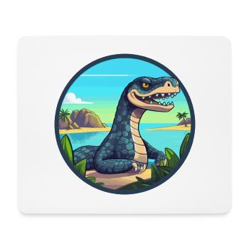 Anaconda Watercolor Cartoon Kawaii Clipart Animal - Mouse Pad (horizontal) - white - Front