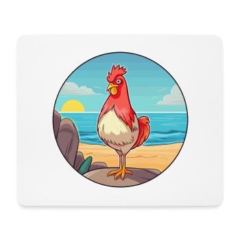 Chicken Watercolor Cartoon Kawaii Clipart Animal - Mouse Pad (horizontal) - white - Front