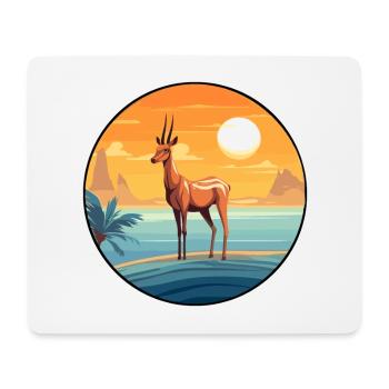 Impala Aquarell Karikatur Kawaii Clipart Tier - Mousepad (Querformat) - Weiß - Vorne