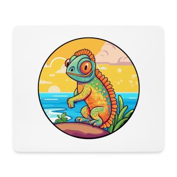 Chamäleon Aquarell Cartoon Kawaii Clipart Tier - Mousepad (Querformat) - Weiß - Vorne