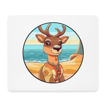 Deer Watercolor Cartoon Kawaii Clipart Animal - Mouse Pad (horizontal) - white - Front