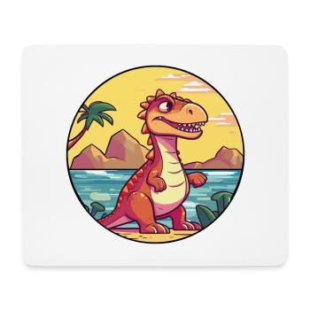 Dinosaure aquarelle dessin animé Kawaii Clipart Animal - Tapis de souris (format paysage) - blanc - Devant