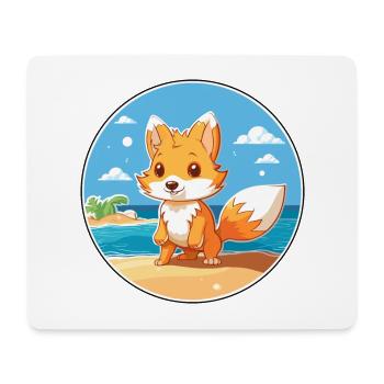 Fuchs Aquarell Cartoon Kawaii Clipart Tier - Mousepad (Querformat) - Weiß - Vorne