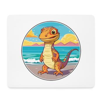 Lizard Watercolor Cartoon Kawaii Clipart Animal - Mouse Pad (horizontal) - white - Front