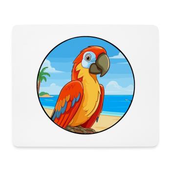 Parrot Watercolor Cartoon Kawaii Clipart Animal - Mouse Pad (horizontal) - white - Front