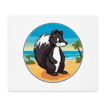 Skunk aquarelle dessin animé Kawaii Clipart Animal - Tapis de souris (format paysage) - blanc - Devant