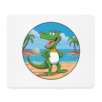 Crocodile Watercolor Cartoon Kawaii Clipart Animal - Mouse Pad (horizontal) - white - Front