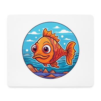 Fish Watercolor Cartoon Kawaii Clipart Animal - Mouse Pad (horizontal) - white - Front