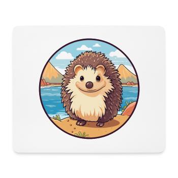 Igel Aquarell Karikatur Kawaii Clipart Tier - Mousepad (Querformat) - Weiß - Vorne