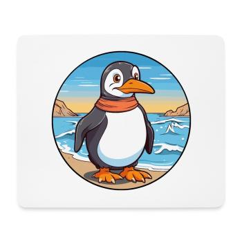 Pinguin Aquarell Cartoon Kawaii Clipart Tier - Mousepad (Querformat) - Weiß - Vorne