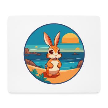 Kaninchen Aquarell Cartoon Kawaii Clipart Tier - Mousepad (Querformat) - Weiß - Vorne