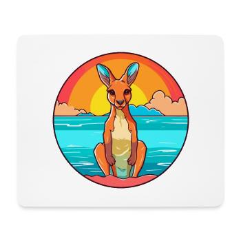 Kangourou aquarelle dessin animé Kawaii Clipart Animal - Tapis de souris (format paysage) - blanc - Devant