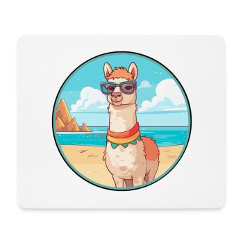 Llama Watercolor Cartoon Kawaii Clipart Animal - Mouse Pad (horizontal) - white - Front