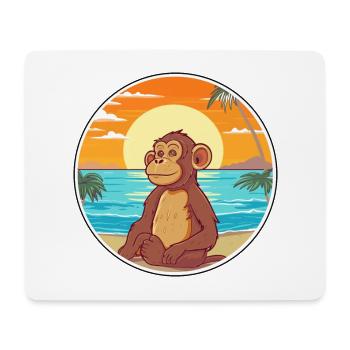 Monkey Watercolor Cartoon Kawaii Clipart Animal - Mouse Pad (horizontal) - white - Front