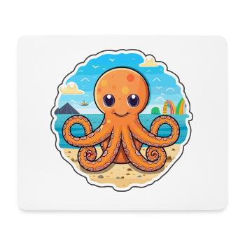 Oktopus Aquarell Cartoon Kawaii Clipart Tier - Mousepad (Querformat) - Weiß - Vorne