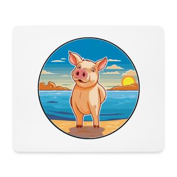 Pig Watercolor Cartoon Kawaii Clipart Animal - Mouse Pad (horizontal) - white - Front