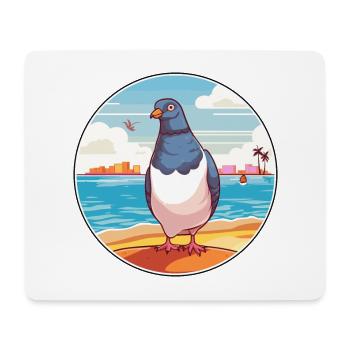 Taube Aquarell Cartoon Kawaii Clipart Tier - Mousepad (Querformat) - Weiß - Vorne