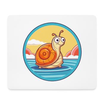 Schnecke Aquarell Cartoon Kawaii Clipart Tier - Mousepad (Querformat) - Weiß - Vorne