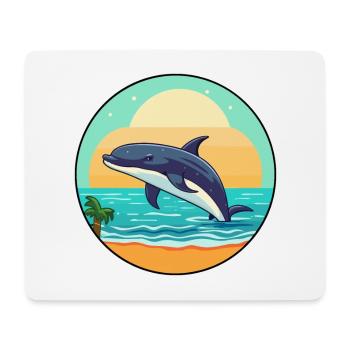 Wal Aquarell Cartoon Kawaii Clipart Tier - Mousepad (Querformat) - Weiß - Vorne