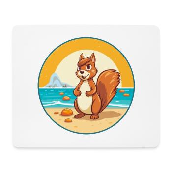 écureuil aquarelle dessin animé Kawaii Clipart Animal - Tapis de souris (format paysage) - blanc - Devant
