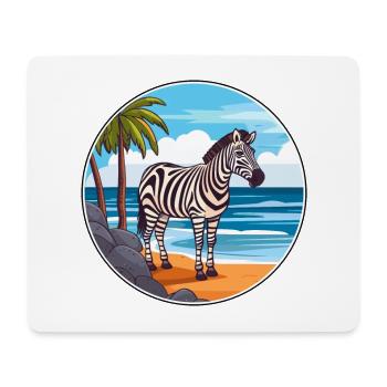 Zebra Watercolor Cartoon Kawaii Clipart Animal - Mouse Pad (horizontal) - white - Front