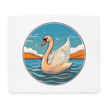 Schwan Aquarell Cartoon Kawaii Clipart Tier - Mousepad (Querformat) - Weiß - Vorne