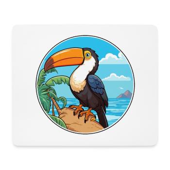 Toucan Watercolor Cartoon Kawaii Clipart Animal - Mouse Pad (horizontal) - white - Front