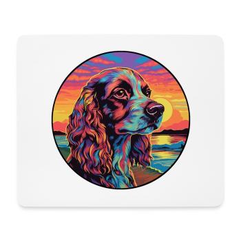Alpine Spaniel Dog Breed Colorful Cartoon Watercol - Mouse Pad (horizontal) - white - Front