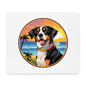 Appenzeller Sennenhund Race de chien Dessin animé coloré - Tapis de souris (format paysage) - blanc - Devant