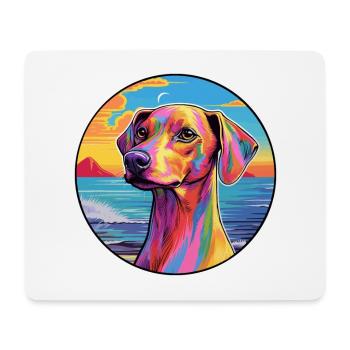 Azawakh chien race coloré dessin animé aquarelle - Tapis de souris (format paysage) - blanc - Devant