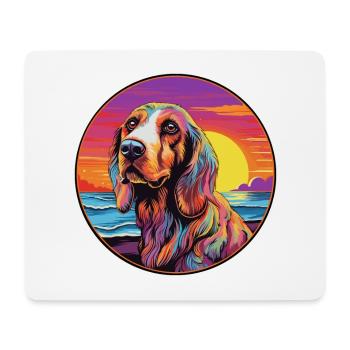 Basset Fauve De Bretagne Dog Breed Colorful Cartoo - Mouse Pad (horizontal) - white - Front